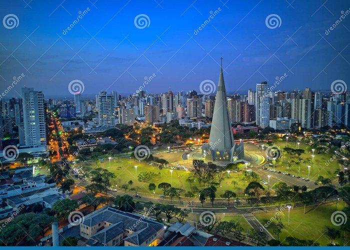 Maringa's Cathedral Cathedral of MaringÃ¡ and Downtown. ParanÃ¡, Brazil. Several ... photo