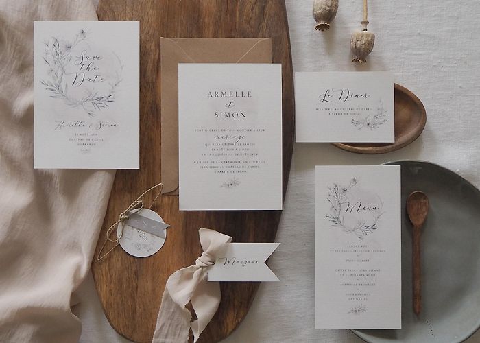 Château de Careil Faire-part Mariage Collection Organique - Etsy photo