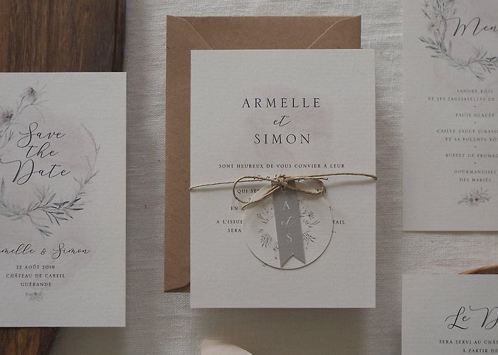 Château de Careil Faire-part Mariage Collection Organique - Etsy photo