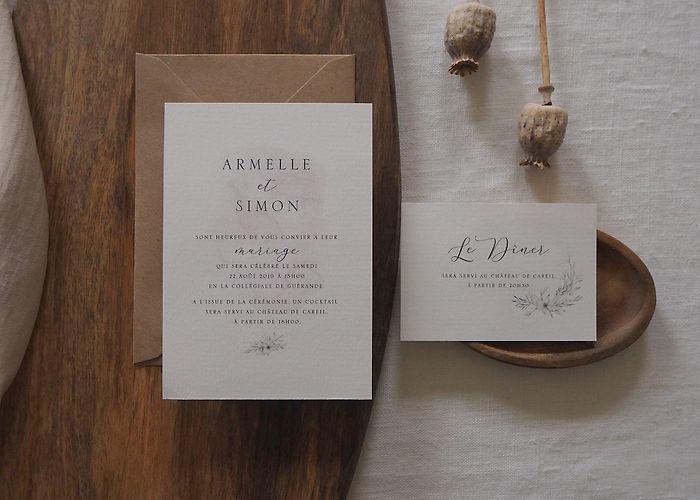 Château de Careil Faire-part Mariage Collection Organique - Etsy photo