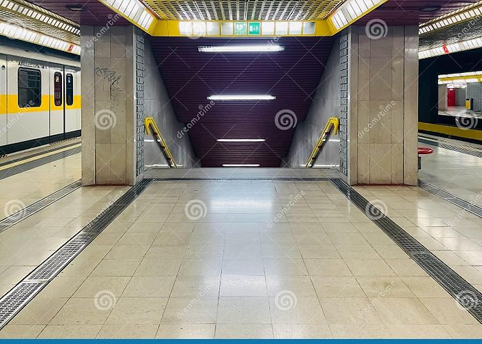 San Donato metro Milan, Italy - 29.11.2023: Platform in San Donato Milanese Metro ... photo