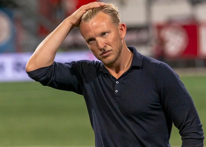 Prinses Irene Furious ADO Den Haag supporters try to confront manager Dirk Kuyt ... photo