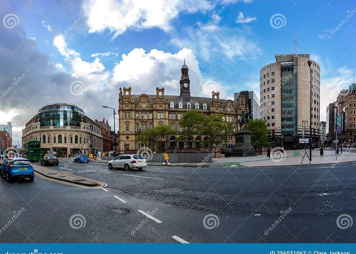 Leeds City Square Panorama Landscape of City Square in Leeds, West Yorkshire ... photo