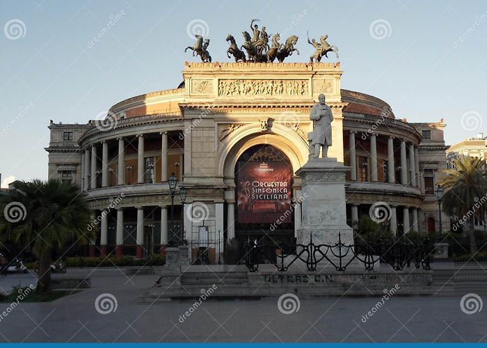 Teatro Politeama Palermo - Teatro Politeama editorial stock image. Image of marble ... photo