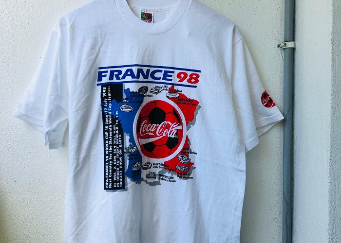 Parc de Gerland Vintage Original 90s France 1998 World Cup Soccer Football T-shirt ... photo