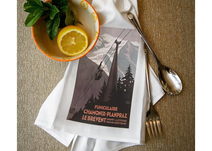 Planpraz - Le Brevent Ski Lift Mont-Blanc France Le Brevent Ski Lift - Vintage Ad (100% Cotton ... photo