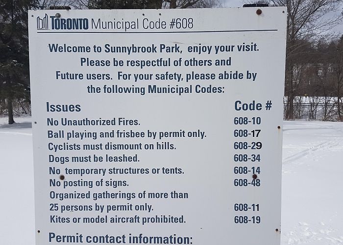 Sunnybrook Park Apparently you need a permit to play catch, toss a frisbee in ... photo