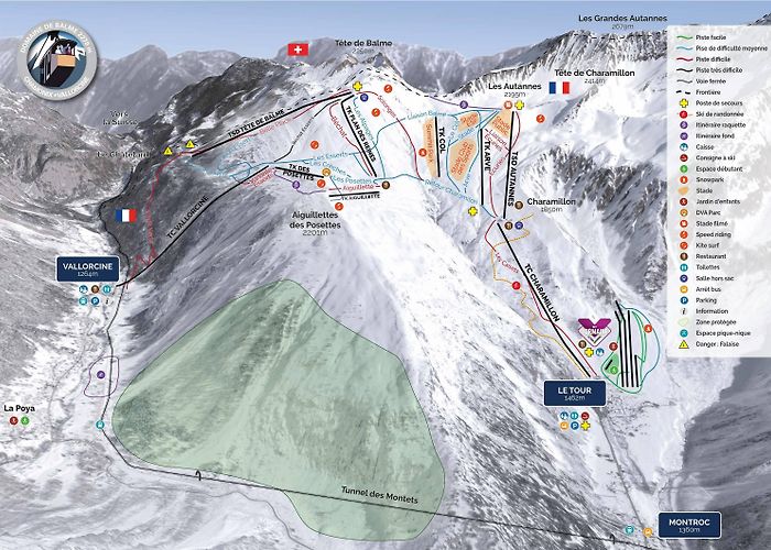 Col de Balme Ski Lift Trail map Balme/Les Autannes – Vallorcine/Le Tour photo