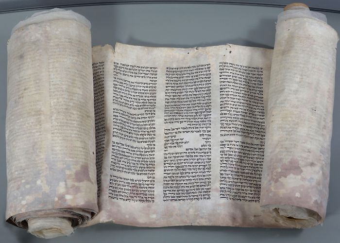 German Books and Papers Museum Torah Scroll Saved in the November (Kristallnacht) Pogrom in Leipzig photo