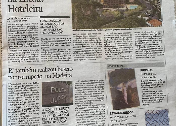 Escola Profissional de Hotelaria e Turismo da Madeira Alunos santomenses alvos de escravidão na Escola de Hotelaria da ... photo